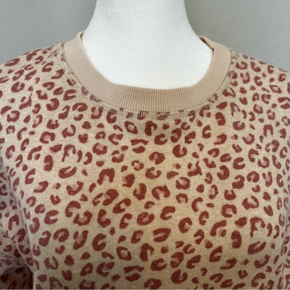 Pink Rose Animal Print in Pink and Ivory Longer Style Sweatshirt size XS - Picture 2 of 14